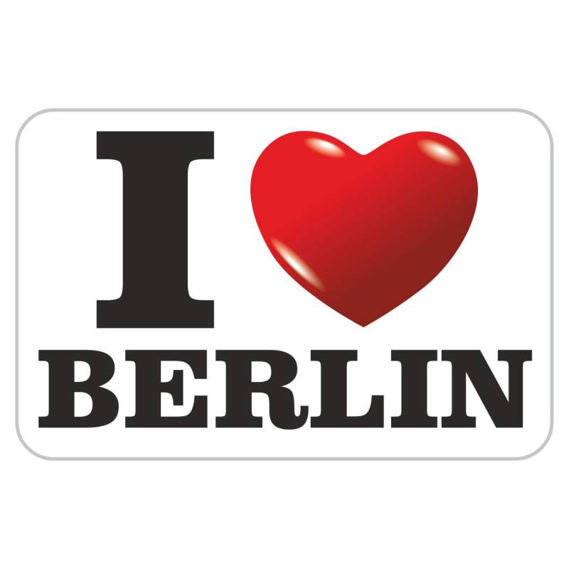 deformaze Sticker I Love Berlin Aufkleber Ich Liebe Berlin mit Herz 7,5 x 11,5 cm Selbstklebend KFZ Auto Scheibe Boot UV Wetterfest für außen und innen von deformaze