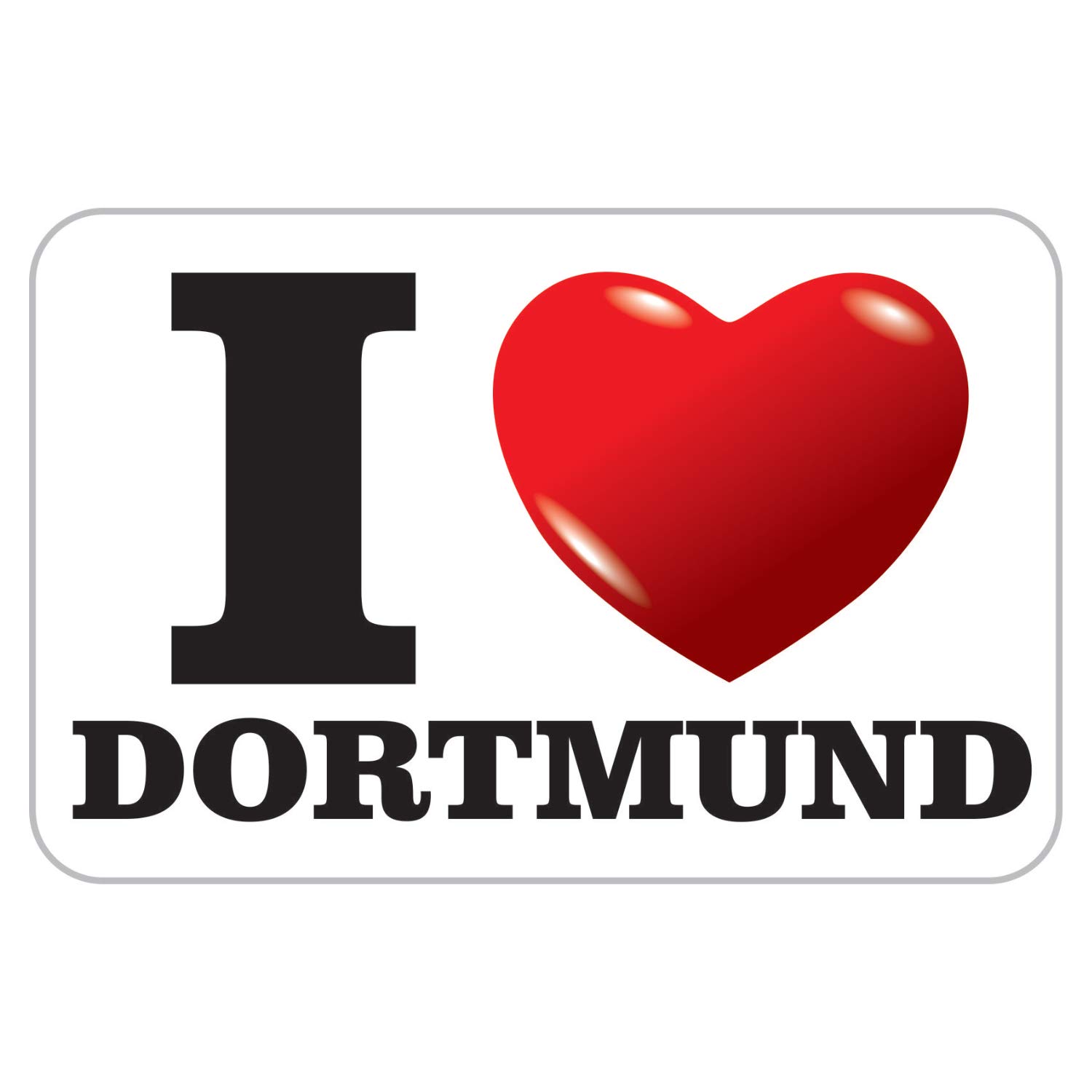 deformaze Sticker I Love Dortmund Aufkleber Ich Liebe Dortmund mit Herz 7,5 x 11,5 cm Selbstklebend KFZ Auto Scheibe Boot UV Wetterfest für außen und innen von deformaze