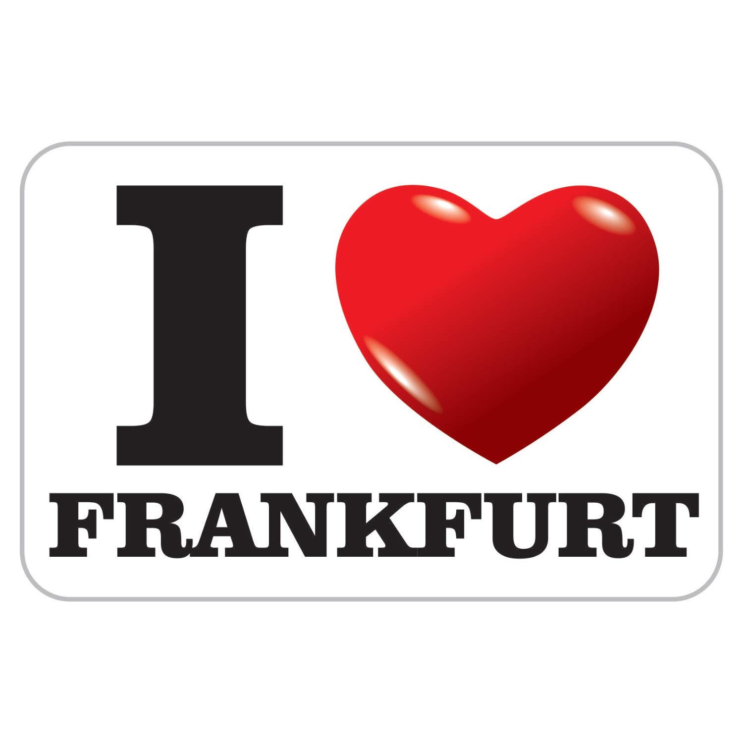 deformaze Sticker I Love Frankfurt Aufkleber Ich Liebe Frankfurt mit Herz 7,5 x 11,5 cm Selbstklebend KFZ Auto Scheibe Boot UV Wetterfest für außen und innen von deformaze