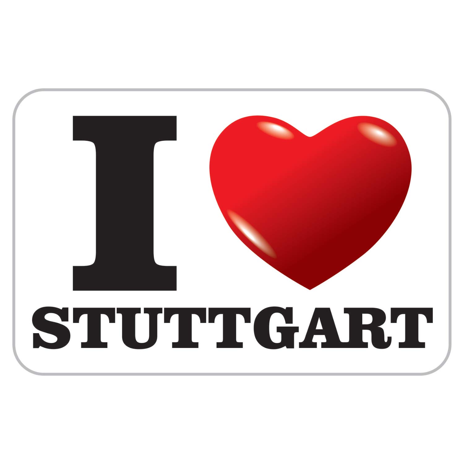 deformaze Sticker I Love Stuttgart Aufkleber Ich Liebe Stuttgart mit Herz 7,5 x 11,5 cm Selbstklebend KFZ Auto Scheibe Boot UV Wetterfest für außen und innen von deformaze