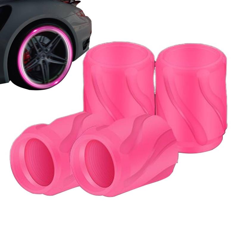 demaxiyad Fluoreszierende Ventilkappen, Motorrad-Glühen, 4 x Reifenventilkappen, Dekorationszubehör, Reifenluftkappen, Radventil-Reifen-Luftabdeckung, Reitrad-Zubehör von demaxiyad