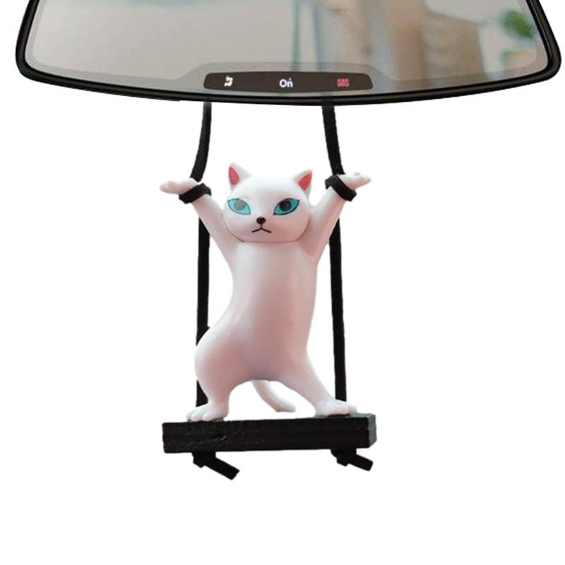 demaxiyad Niedliche Katze Auto Anhänger, Katze Figur Anhänger Auto Innendekoration, Spaß Innenspiegel Dekoration Katze Figur Anhänger Auto Innendekoration von demaxiyad