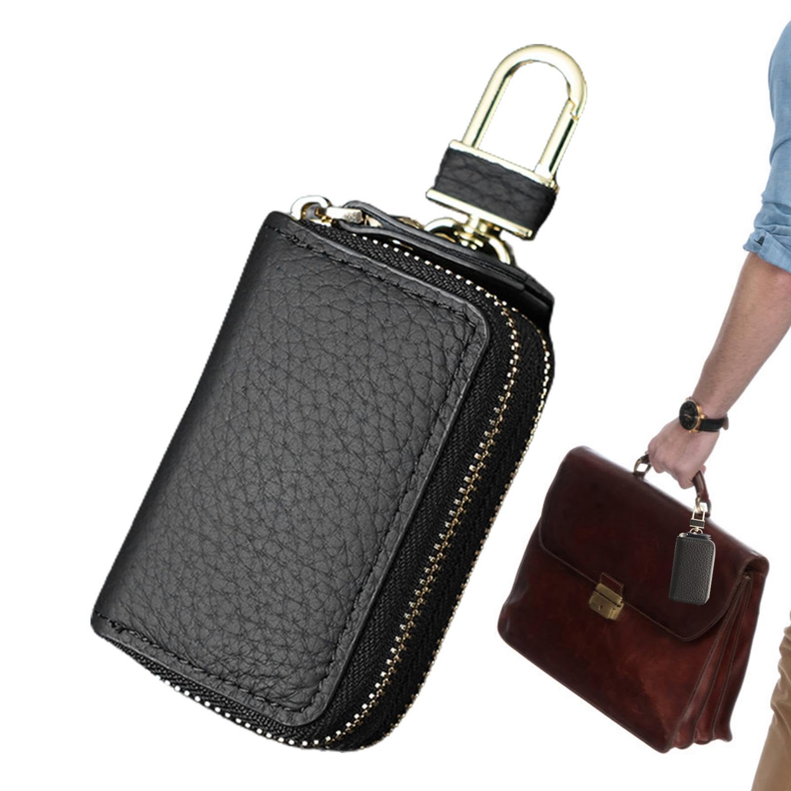 demaxiyad Schlüsselanhänger-Etui, Rindsleder, kleine Schutzhülle, doppellagig, Autoschlüssel-Halter, Schlüsselhalter für Motorradschlüssel demaxiyad Schlüsselanhänger-Etui, Rindsleder, kleine Schutzhülle, doppellagig, Autoschlüssel-Halter, Schlüsselhalter für Motorradschlüssel von demaxiyad