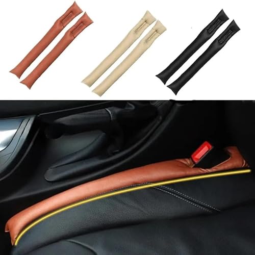 dengshao 2 Stück Autositz Lückenfüller für Mini One/Cooper/Cooper S/John Cooper Works (JCW) Hatch 2001-2006, Sitzlückenfüller Fürs Auto Ritzenfüller Auto Lückenkissen Auto Autositz Gap Stopper,Brown von dengshao