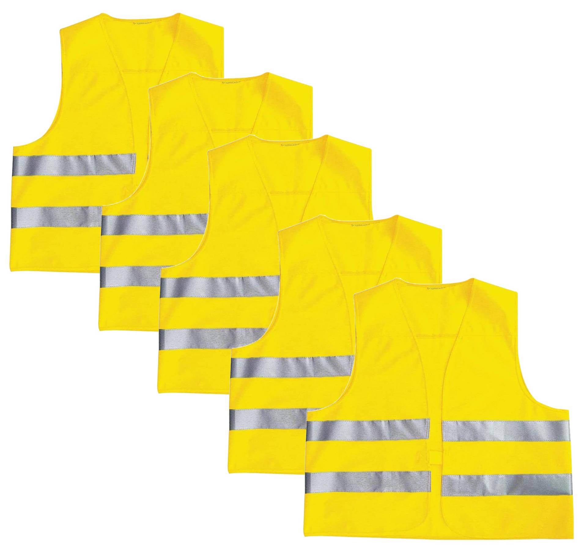 der kleine Handwerker 5 x Warnweste für Kinder gelb EN 1150 reflektierend Sicherheitsweste Weste Auto KFZ Einheitsgröße von 3-12 Jahre von der kleine Handwerker