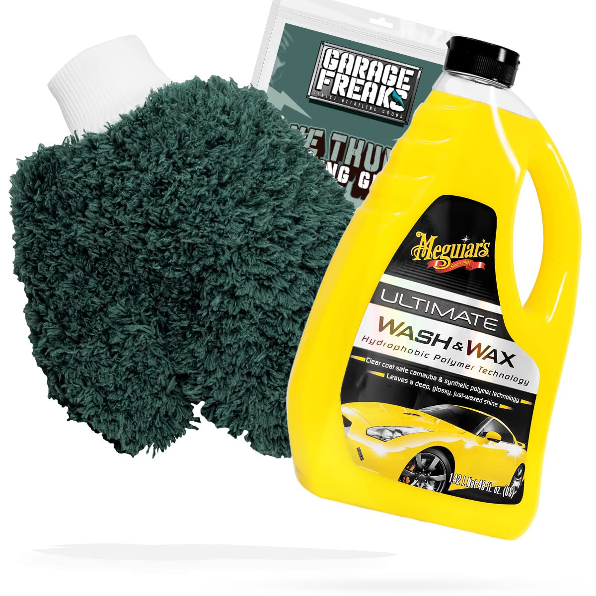 detailmate Autowäsche Bundle - Autoshampoo Meguiars Wash & Wax 1,42L + Garage Freaks One Thumb Washing Glove - Autopflege Set mit Waschhandschuh und Auto Shampoo detailmate Autowäsche Bundle - Autoshampoo Meguiars Wash & Wax 1,42L + Garage Freaks One Thumb Washing Glove - Autopflege Set mit Waschhandschuh und Auto Shampoo von detailmate