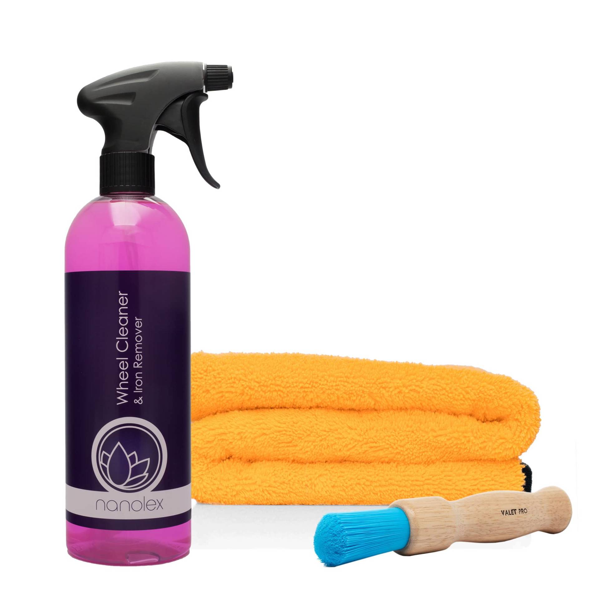 Felgen Reinigung Set Nanolex Felgenreiniger & Flugrostentferner Wheel Cleaner & Iron Remover 750ml ValetPRO Chemie resistenter Felgen Pinsel, Liquid Elements Orange Baby, Mikrofaser Trockentuch Felgen Reinigung Set Nanolex Felgenreiniger & Flugrostentferner Wheel Cleaner & Iron Remover 750ml ValetPRO Chemie resistenter Felgen Pinsel, Liquid Elements Orange Baby, Mikrofaser Trockentuch von detailmate