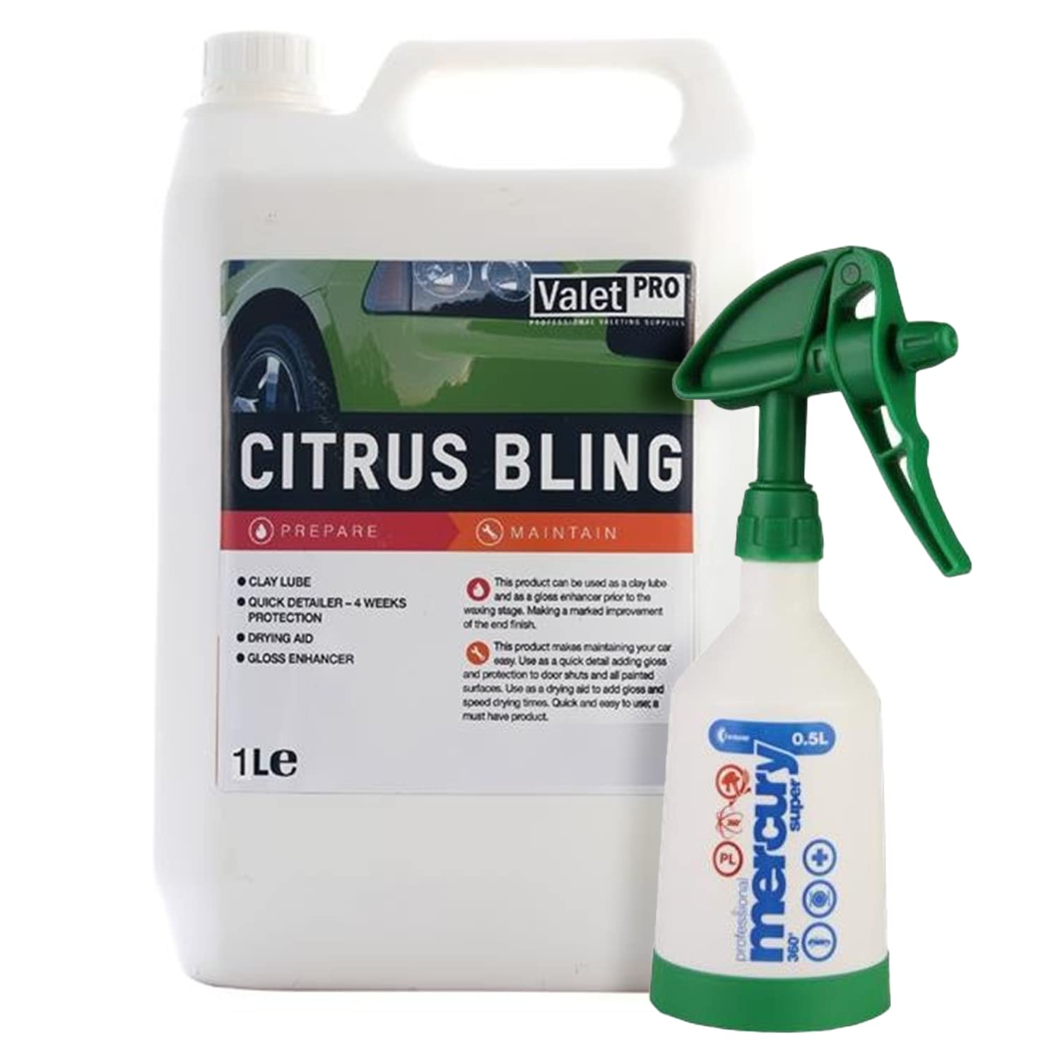 Kwazar 0,5l Mercury Super Pro+ 360 Grad grün + ValetPRO Citrus Bling 1 Liter - Auto Quick Detailer, als Glanzverstärker, Detailer, Gleitmittel für Reinigungsknete. Konzentrat, verdünnbar. Kwazar 0,5l Mercury Super Pro+ 360 Grad grün + ValetPRO Citrus Bling 1 Liter - Auto Quick Detailer, als Glanzverstärker, Detailer, Gleitmittel für Reinigungsknete. Konzentrat, verdünnbar. von detailmate