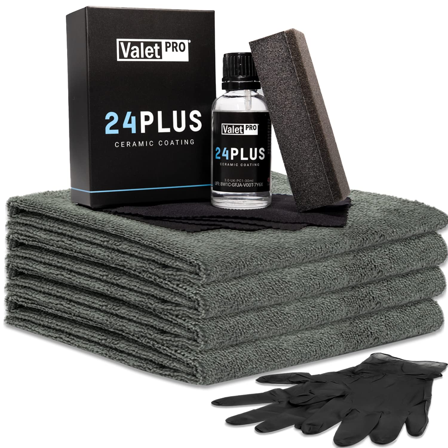 ValetPRO 24Plus Ceramic Coating 30ml Set + 2x detailmate Schutzhandschuh aus Nitril + 4x detailmate Tuch - Langzeitversiegelung von Lacken, Keramikversiegelung mit Lotuseffekt, Auto Versiegelung ValetPRO 24Plus Ceramic Coating 30ml Set + 2x detailmate Schutzhandschuh aus Nitril + 4x detailmate Tuch - Langzeitversiegelung von Lacken, Keramikversiegelung mit Lotuseffekt, Auto Versiegelung von detailmate
