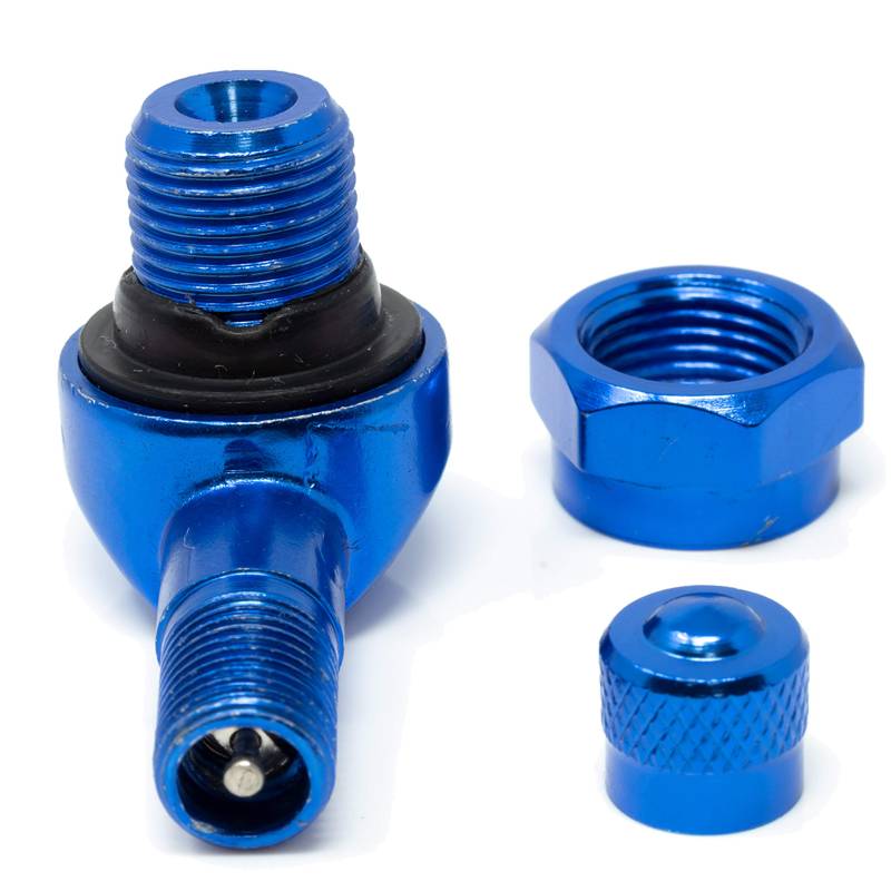 Alu Eckventil/Winkelventil BZW. abgeflachtes Motorrad Auto Reifen Autoventil abgewinkelt - 11,3 mm - Farbe Blau von detailmate