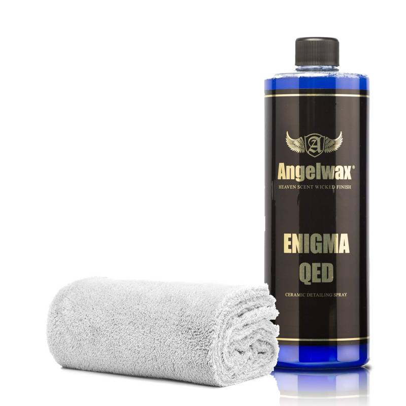 detailmate Angelwax Quick Detailer Set: Enigma Quick Detailer 500ml + Superflausch Mikrofasertuch 40x40cm, 550GSM von detailmate