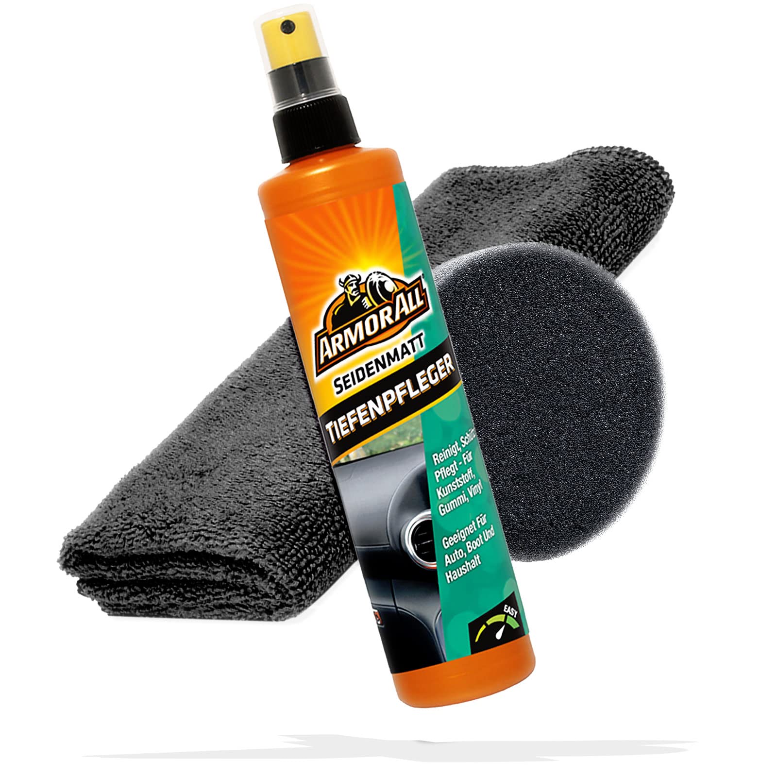 detailmate Auto Cockpitpflege Bundle: Armor All Kunststoff Tiefenpfleger seidenmatt 300ml Microfasertuch Premium 320GSM Applikatorpad Ø90mm | Kunststoffpflege Auto Innenraum detailmate Auto Cockpitpflege Bundle: Armor All Kunststoff Tiefenpfleger seidenmatt 300ml Microfasertuch Premium 320GSM Applikatorpad Ø90mm | Kunststoffpflege Auto Innenraum von detailmate