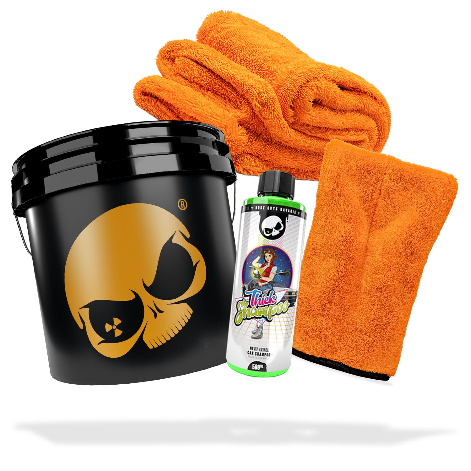 detailmate Auto Wasch Set: Nuke Guys Thick Shampoo 500ml + Waschhandschuh + Nuke Guys Gamma Dryer XXL Trockentuch + Wascheimer Nuke Guys Gold Bucket 3,5 GAL - optimale Handwäsche & Trocknung detailmate Auto Wasch Set: Nuke Guys Thick Shampoo 500ml + Waschhandschuh + Nuke Guys Gamma Dryer XXL Trockentuch + Wascheimer Nuke Guys Gold Bucket 3,5 GAL - optimale Handwäsche & Trocknung von detailmate