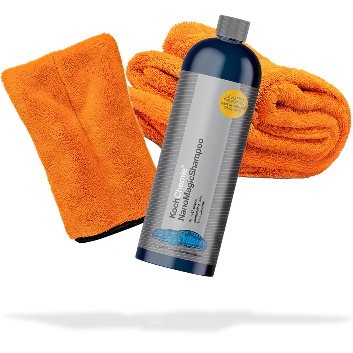 detailmate Auto Wasch- und Trockenset: KochChemie NanoMagic Shampoo - Autoshampoo 750ml + Mikrofaser Präzisionshandschuh + Gamma Dryer Trockentuch XXL für die optimale Handwäsche von detailmate