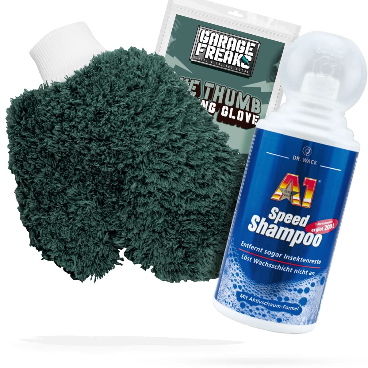 detailmate Autowäsche Bundle - Autoshampoo Dr. Wack A1 Speed Shampoo 0,5L + Garage Freaks One Thumb Washing Glove - Autopflege Set mit Waschhandschuh und Auto Shampoo detailmate Autowäsche Bundle - Autoshampoo Dr. Wack A1 Speed Shampoo 0,5L + Garage Freaks One Thumb Washing Glove - Autopflege Set mit Waschhandschuh und Auto Shampoo von detailmate