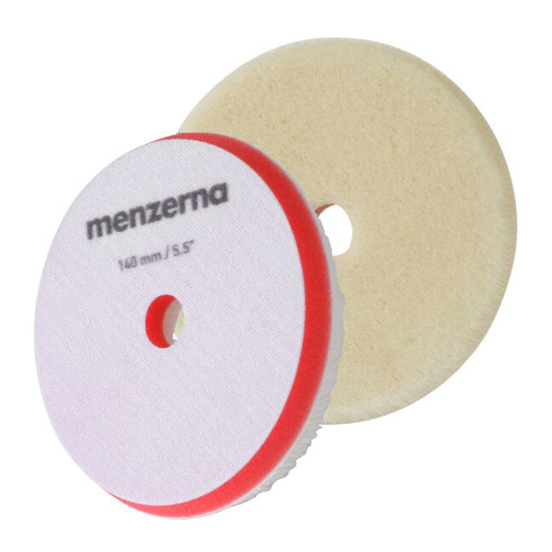 detailmate Menzerna Polier Pad 140mm/5,5" - Premium Orbital Wool Pad: kurzhaariges Lammfell - hochwertiger Velcro - abrasiv - für exztentrische Poliermaschinen geeignet von detailmate