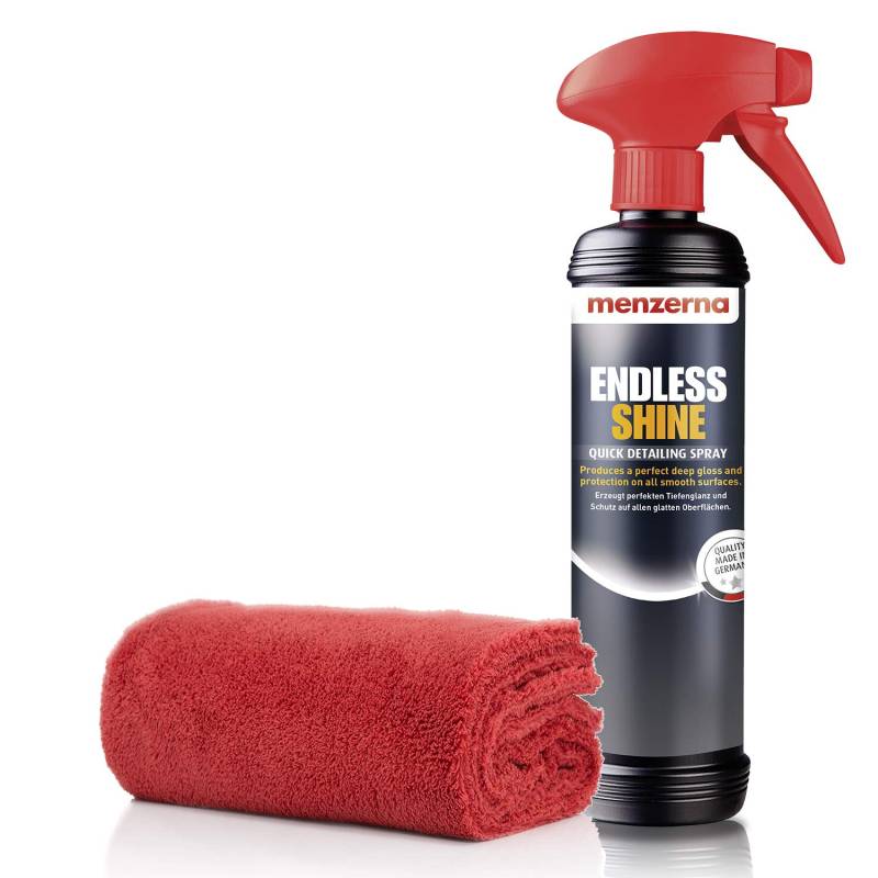 detailmate Menzerna Quick Detailer Set: Menzerna Endless Shine 500ml + Mikrofasertuch Superflausch 40x40cm, 550GSM von detailmate