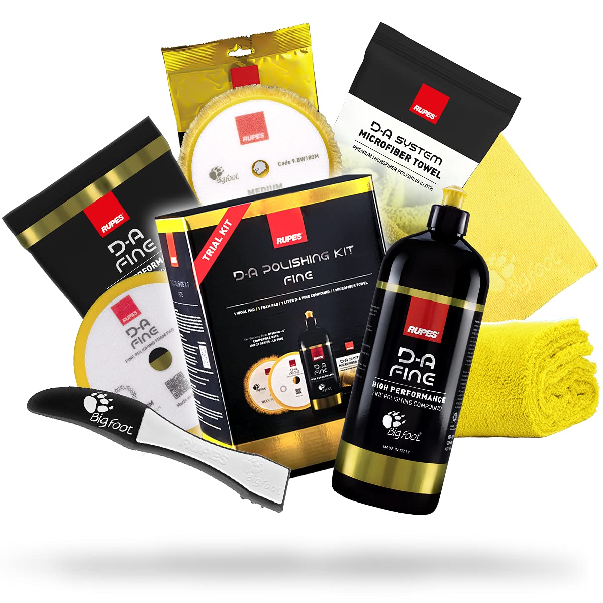 detailmate Polishing Set: RUPES Trial Kit: D-A Fine Politur 1L + Polierschwamm Fein + Wolle-Polierpad + Poliertuch Gelb + Claw Pad Tool + Superflausch Poliertuch - Zubehör für die perfekte Autopolitur detailmate Polishing Set: RUPES Trial Kit: D-A Fine Politur 1L + Polierschwamm Fein + Wolle-Polierpad + Poliertuch Gelb + Claw Pad Tool + Superflausch Poliertuch - Zubehör für die perfekte Autopolitur von detailmate