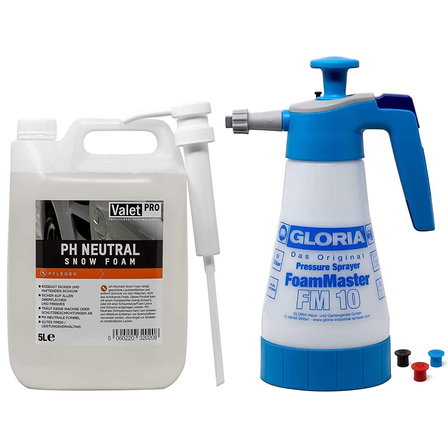 detailmate Prewash Set: Gloria FM10 Schaumsprüher Foam Master 1L + ValetPro pH neutral Snow Foam 5L Dispenser Pumpe detailmate Prewash Set: Gloria FM10 Schaumsprüher Foam Master 1L + ValetPro pH neutral Snow Foam 5L Dispenser Pumpe von detailmate