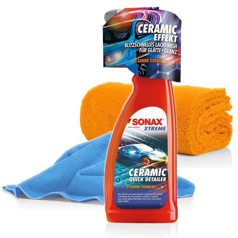 detailmate SONAX Xtreme Ceramic Quick Detailer Trockenreiniger Set für Coating Keramik Versiegelung für Autos + 2X Mikrofasertuch von detailmate