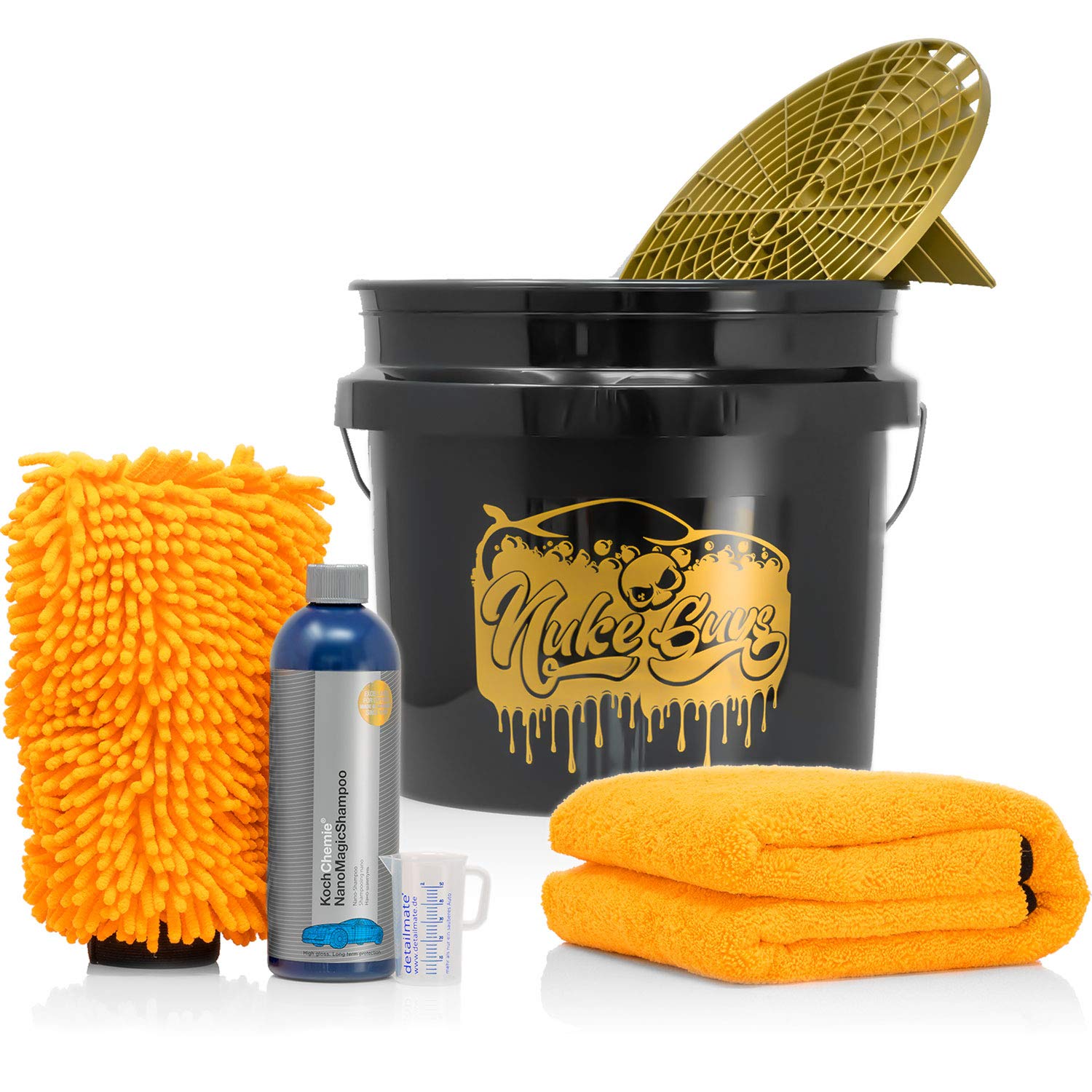 detailmate Set Handwäsche: GritGuard Wascheimer 3,5 GAL + Grit Guard Einsatz + Liquid Elements Orange Baby XL Trockentuch + Koch Chemie NanoMagic Autoshampoo 750ml + Waschhandschuh + Messbecher detailmate Set Handwäsche: GritGuard Wascheimer 3,5 GAL + Grit Guard Einsatz + Liquid Elements Orange Baby XL Trockentuch + Koch Chemie NanoMagic Autoshampoo 750ml + Waschhandschuh + Messbecher von detailmate