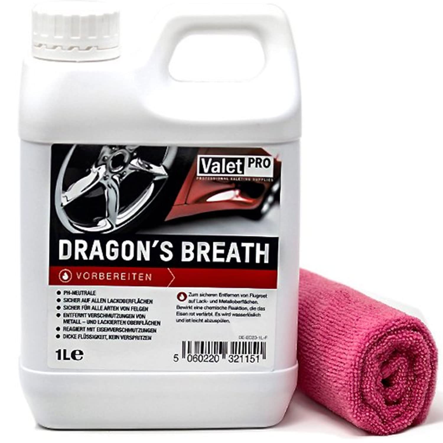 detailmate ValetPro Dragons Breath 1L Kanister Felgenreiniger Flugrost Lack Metall Reinigung inkusive Mikrofasertuch 40x40cm detailmate ValetPro Dragons Breath 1L Kanister Felgenreiniger Flugrost Lack Metall Reinigung inkusive Mikrofasertuch 40x40cm von detailmate