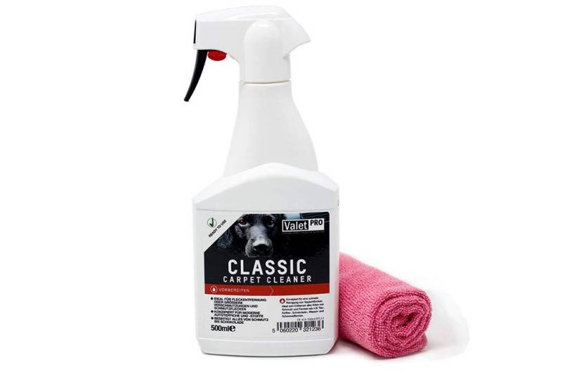 detailmate ValetPro Teppich- und Polsterreiniger Classic Carpet Cleaner 0,5L Sprayflasche + Gratis Mikrofasertuch 40x40cm von detailmate