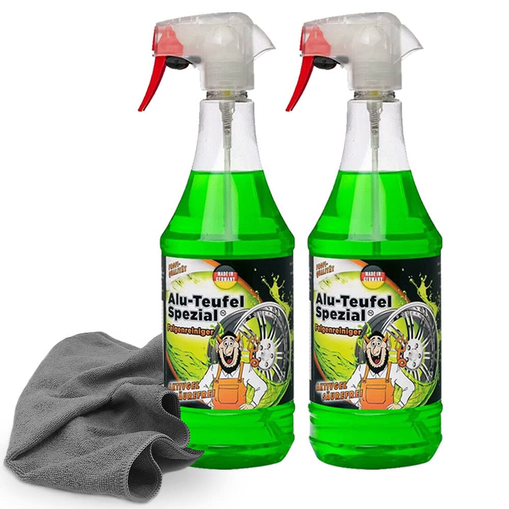 detailzone Felgenreiniger Set: 2X TUGA Alu Teufel Spezial grün 1 Liter + 1x Microfasertuch 40x40 cm grau detailzone Felgenreiniger Set: 2X TUGA Alu Teufel Spezial grün 1 Liter + 1x Microfasertuch 40x40 cm grau von detailzone