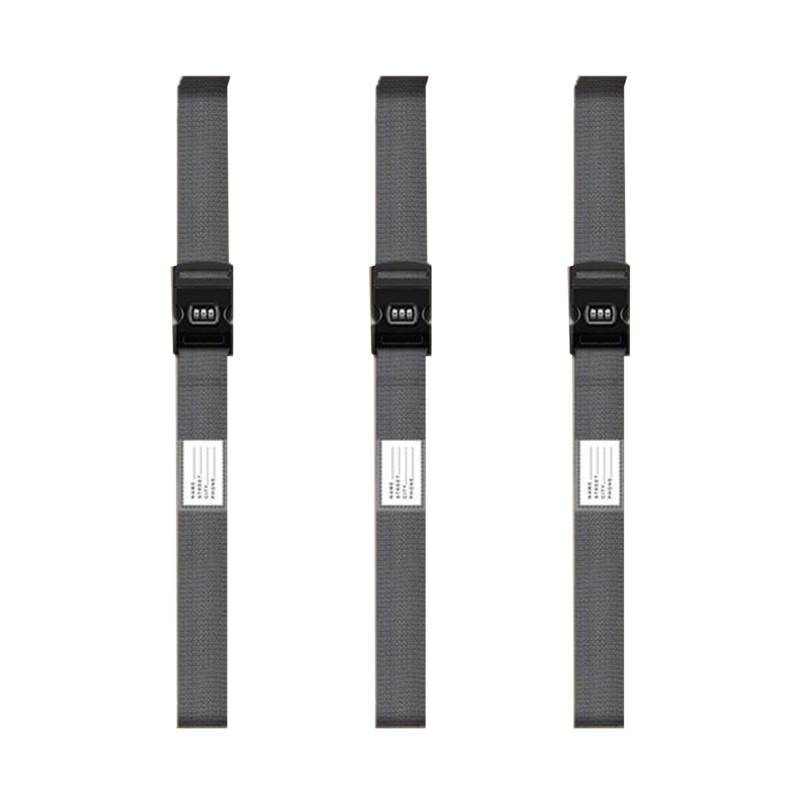 dijiusidy 3 Stück PP Koffergurte für Koffer Robuste Gurte zur Sicherheit für Koffer Langlebige PP Gurte für Koffer, Grau, 5cm*200cm von dijiusidy