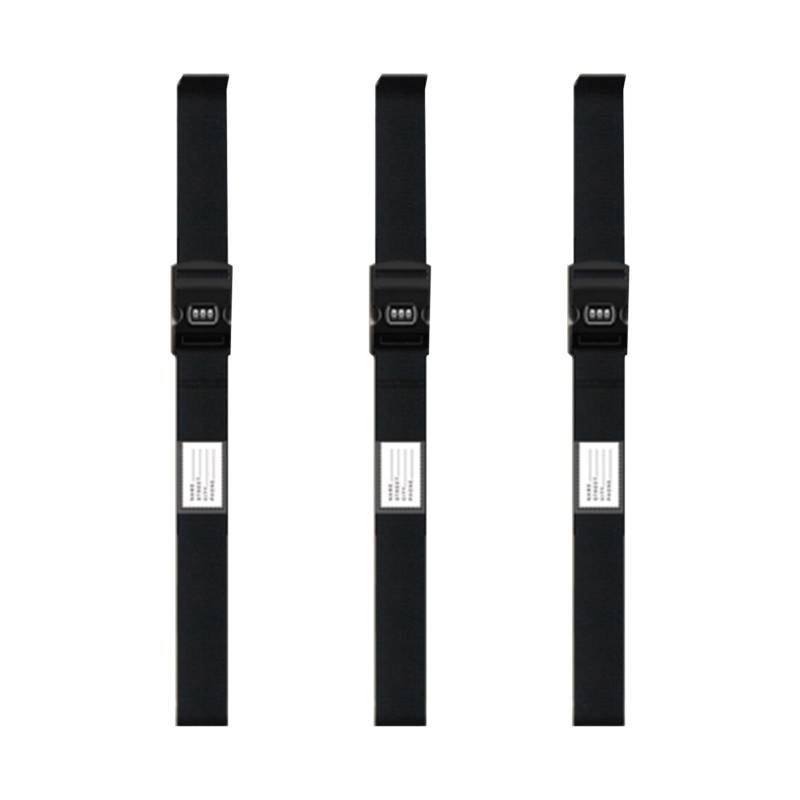 dijiusidy 3 Stück PP Koffergurte für Koffer Robuste Gurte zur Sicherheit für Koffer Langlebige PP Gurte für Koffer, Schwarz, 5cm*200cm von dijiusidy