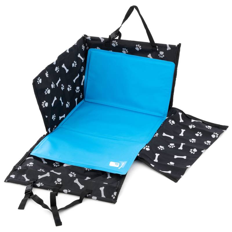 dilego Hundedecke Auto Rückbank mit Seitenschutz, Wasserabweisende und Kratzfeste Hundematte für den Kofferraum Set Schondecke & Kühlmatte (B 124 x L 122 cm) von dilego