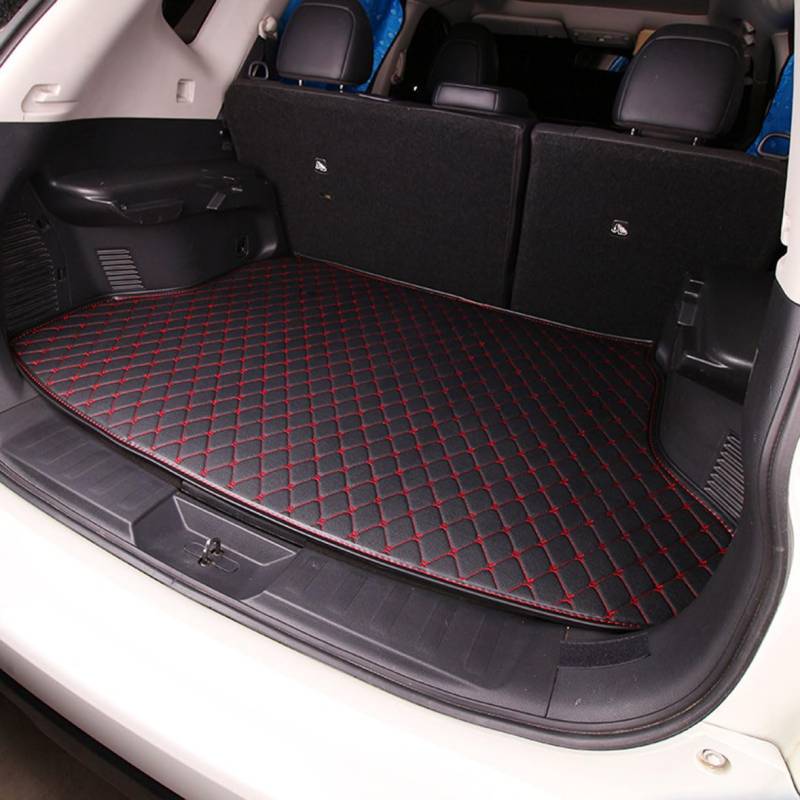 Kofferraummatte,Kofferraumauskleidung,Kofferraumzubehör,für Citroen C3 2002-2009,A-Quilted Black with red Thread von dnofowl