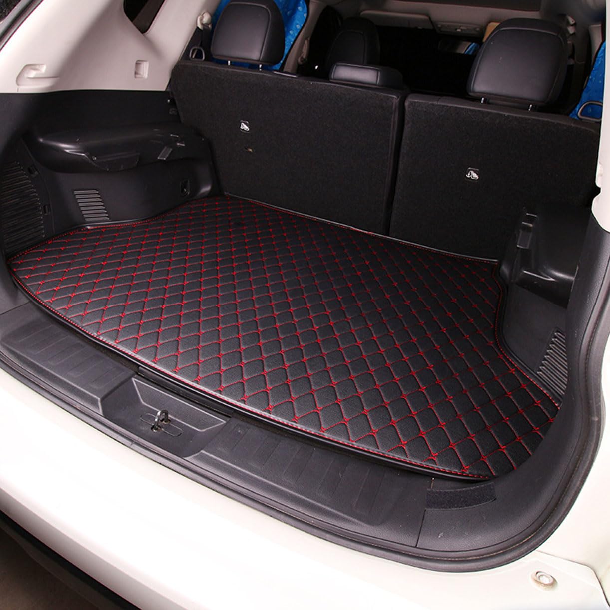 Kofferraummatte,Kofferraumauskleidung,Kofferraumzubehör,für Citroen C4 aircross 2018-2022,A-Quilted Black with red Thread Kofferraummatte,Kofferraumauskleidung,Kofferraumzubehör,für Citroen C4 aircross 2018-2022,A-Quilted Black with red Thread von dnofowl