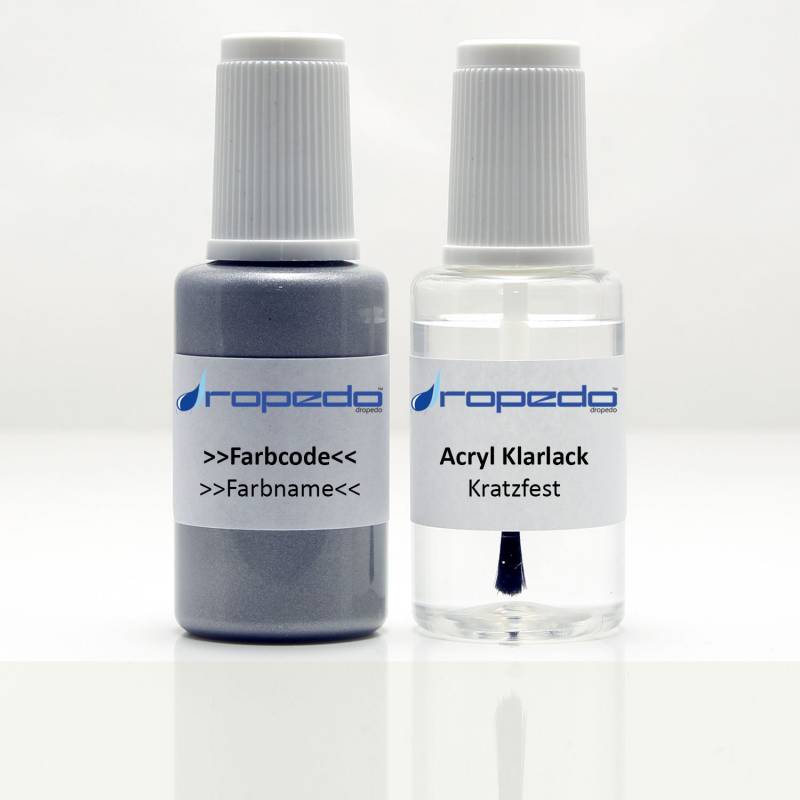 dropedo Lackstift Set passend für Suzuki ZCD Galactic Grey 20ml + Klarlack 20ml von dropedo