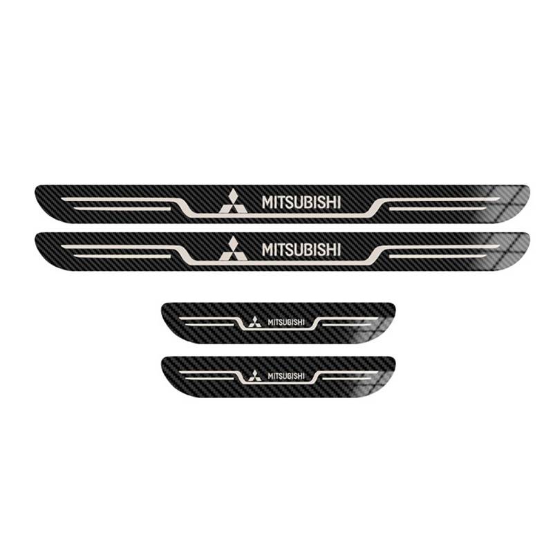 4 Stück Auto Edelstahl Einstiegsleisten Schutz, für Mitsubishi Lancer ASX Outlander Pajero Ralliart Türschwellenschutz Trim Scuff Schutz Kratzschutz rutschfeste Anti-Kratz Styling DekorationszubehöR von dsetryj
