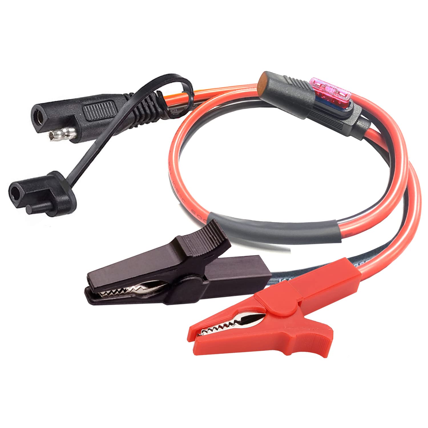 dstfuy SAE Krokodil klemme, SAE Schnellver schluss Krokodil Klemmen Adapter mit 2FT 14AWG SAE Klemmenstecker, Ladeanschluss Kabel für Autos,Motorräder(SAE Klemme) von dstfuy