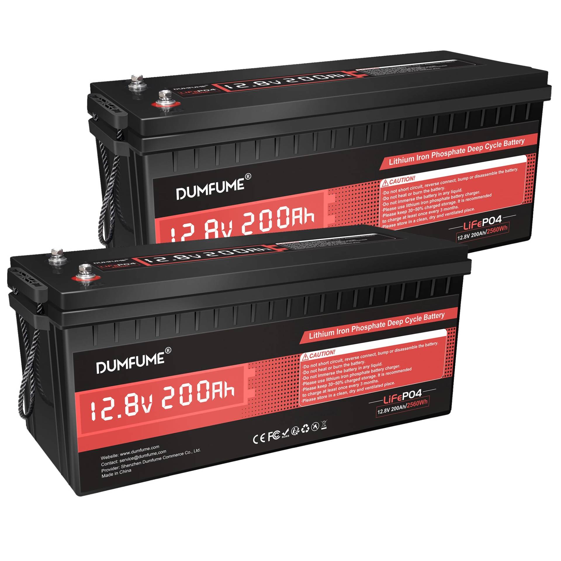 Dumfume 2 Pack 12V 200Ah LiFePO4 Lithium Batterie, 2560Wh Kapazität, mit 200A BMS, 20000+ Zyklen 10-Jahres Lebensdauer, Ideal für Wohnmobil, Solarenergie Speicher, Trolling Motor und Off-Grid Camping Dumfume 2 Pack 12V 200Ah LiFePO4 Lithium Batterie, 2560Wh Kapazität, mit 200A BMS, 20000+ Zyklen 10-Jahres Lebensdauer, Ideal für Wohnmobil, Solarenergie Speicher, Trolling Motor und Off-Grid Camping von dumfume