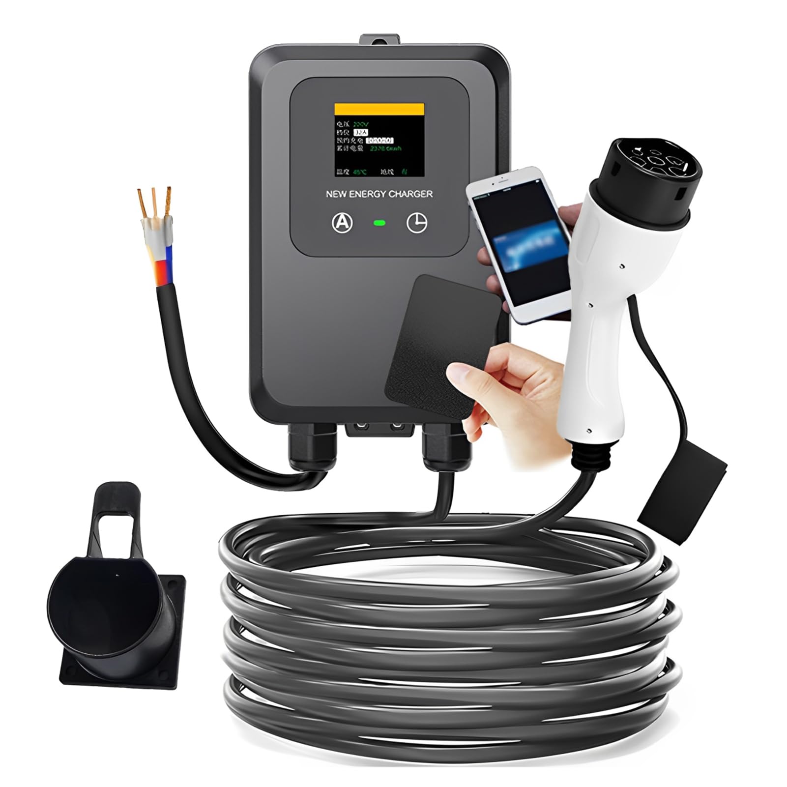 dwxnauixl EV Wallbox 10M 7KW 32A Auto Home EV Wallbox mit CEE 3PIN Buchse Ladestation Elektroauto EV Wallbox mit 10M Kabel, C dwxnauixl EV Wallbox 10M 7KW 32A Auto Home EV Wallbox mit CEE 3PIN Buchse Ladestation Elektroauto EV Wallbox mit 10M Kabel, C von dwxnauixl