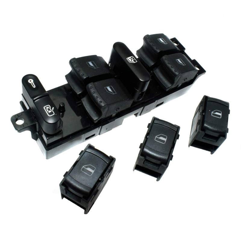 eGang Auto Neuer Autoinnenraum Fahrerseite Hauptfensterheberschalterknopf 1J4959857D 3B0959855B Für Passat B5 Bora Golf 4 MK4 Seat Leon Toledo 1998-2006 von Jumbo Auto Parts