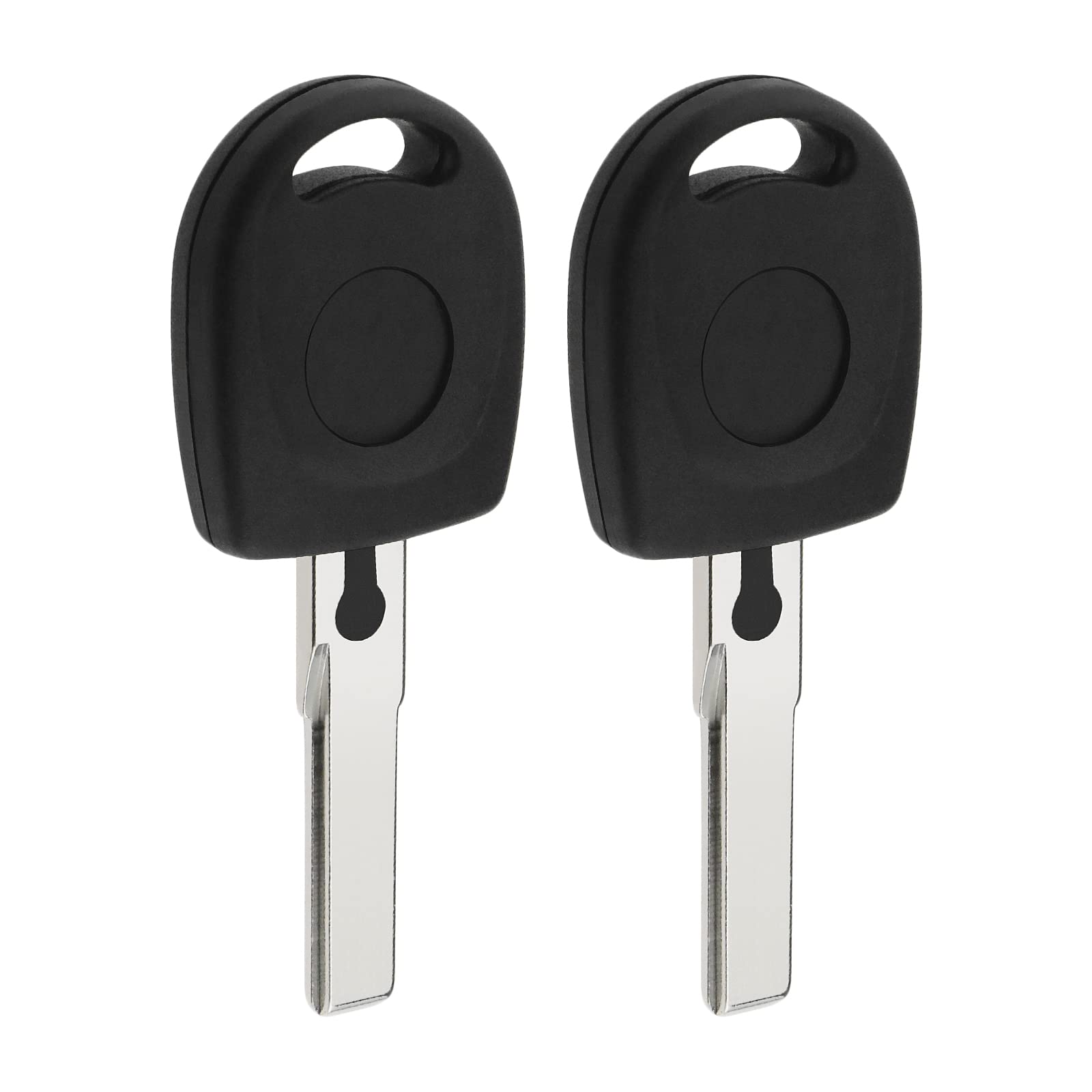 eMagTech 2 Stück Auto Gerades Brett Schlüsselgehäuse Ersatz Kompatibel mit VW Kompatibel mit SEAT Kompatibel mit Skoda Schlüsselanhänger-Abdeckung Schwarz von eMagTech