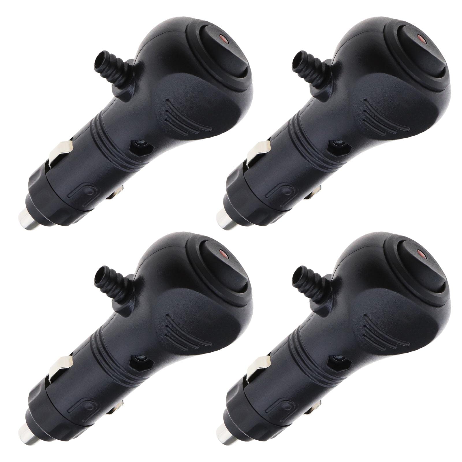 eMagTech 4Pcs DC 12V Auto Zigarettenanzünder Stecker mit 10A Sicherung Auto Sicherung Zigarettenanzünder Steckdose Stecker mit LED-Anzeige Schwarz eMagTech 4Pcs DC 12V Auto Zigarettenanzünder Stecker mit 10A Sicherung Auto Sicherung Zigarettenanzünder Steckdose Stecker mit LED-Anzeige Schwarz von eMagTech