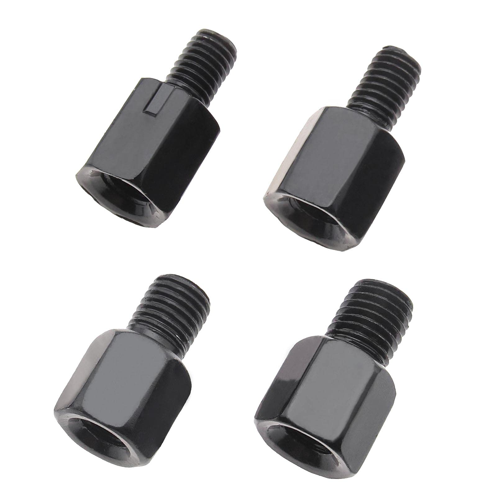 eMagTech 4 x Motorradspiegel-Adapter, Höhenverstellung, verzinkter Stahl, Motorrad-Spiegel-Riser/Verlängerungsschrauben, M8 auf M8/10 Gewinde links/rechts eMagTech 4 x Motorradspiegel-Adapter, Höhenverstellung, verzinkter Stahl, Motorrad-Spiegel-Riser/Verlängerungsschrauben, M8 auf M8/10 Gewinde links/rechts von eMagTech