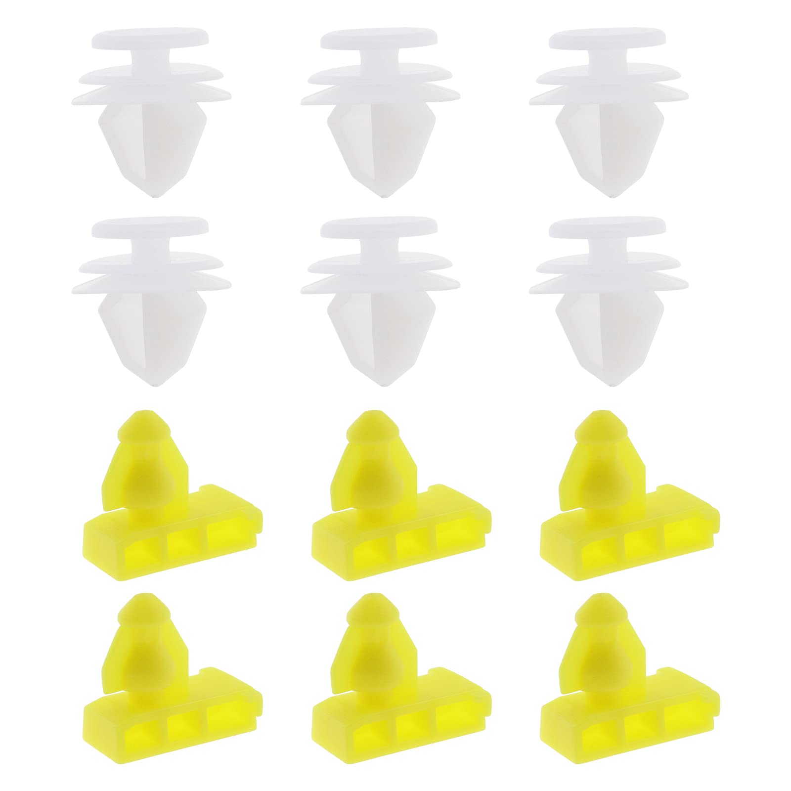 eMagTech Verkleidungsklammern Befestigungen Clips Kunststoff-Halterungen Weiß Gelb Kompatibel mit Nissan Qashqai 2014-2020 12 Stück von eMagTech