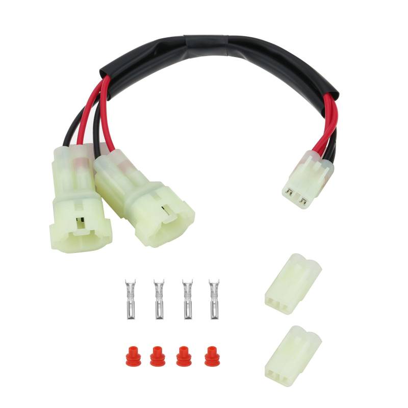 eMagTech 1 Set Motorrad-Doppelstrom-Splitter mit 2-Wege-Buchsen, Drahtdichtungen, Terminals, kompatibel mit Honda CB500X CBR650R CB1000R von eMagTech