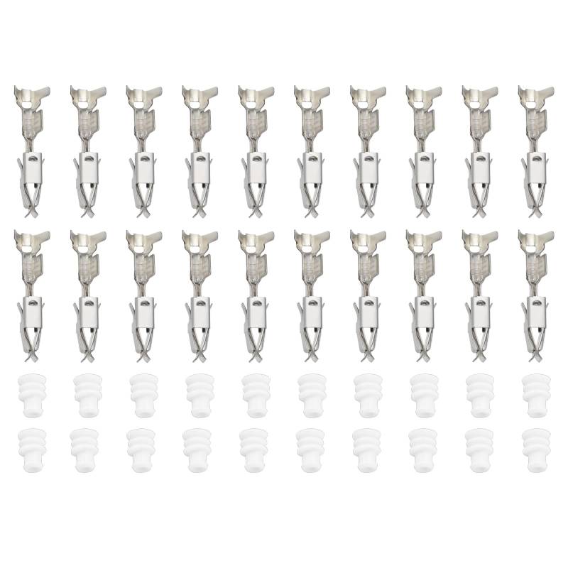 eMagTech 20 Sets Auto Spleiße Drahtklemme Elektrische Draht Crimp Terminal mit Schutzhülle 927770-3 828905-1 Kompatibel mit Volkswagen 2,8 mm von eMagTech