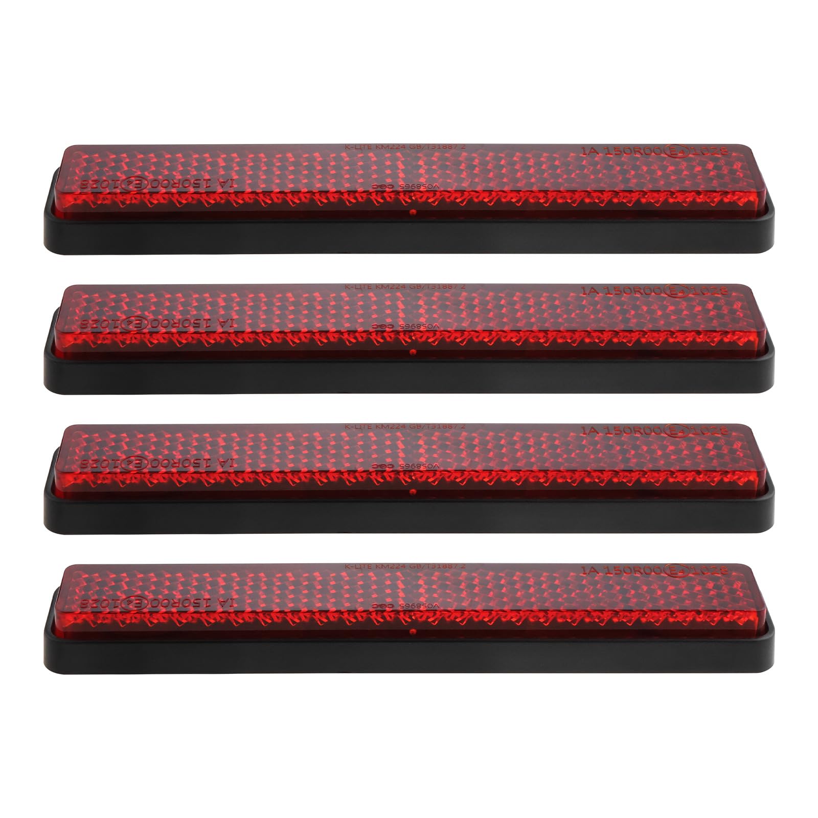 eMagTech 4pcs Motorrad Mini Reflektor Katzenauge E-Prüfzeichen 108x18x9mm Rot Rückstrahler Selbstklebend für ATV Motorrad Fahrrad von eMagTech