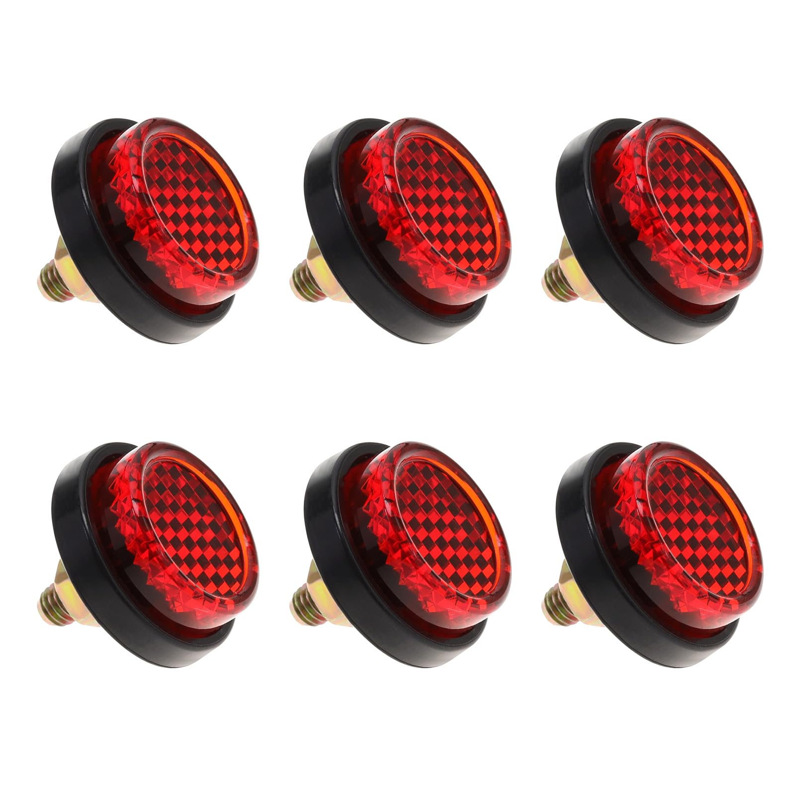 eMagTech 6 Stück Roter Motorrad Mini Kennzeichenreflektor M5-Schraubmontage Runder Warnreflektor Tag Bolzen für Motorrad Fahrrad Auto Traktor LKW Boot eMagTech 6 Stück Roter Motorrad Mini Kennzeichenreflektor M5-Schraubmontage Runder Warnreflektor Tag Bolzen für Motorrad Fahrrad Auto Traktor LKW Boot von eMagTech