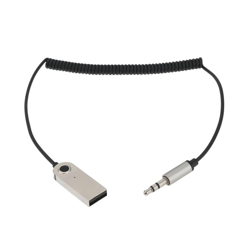 eMagTech Bluetooth 5.3 Aux-Audioadapter USB 3,5-mm-Empfänger Integriertes Mikrofon für Freisprechfunktion Kompatibel mit Auto-Audio- Und Heim-Audiosystemen von eMagTech