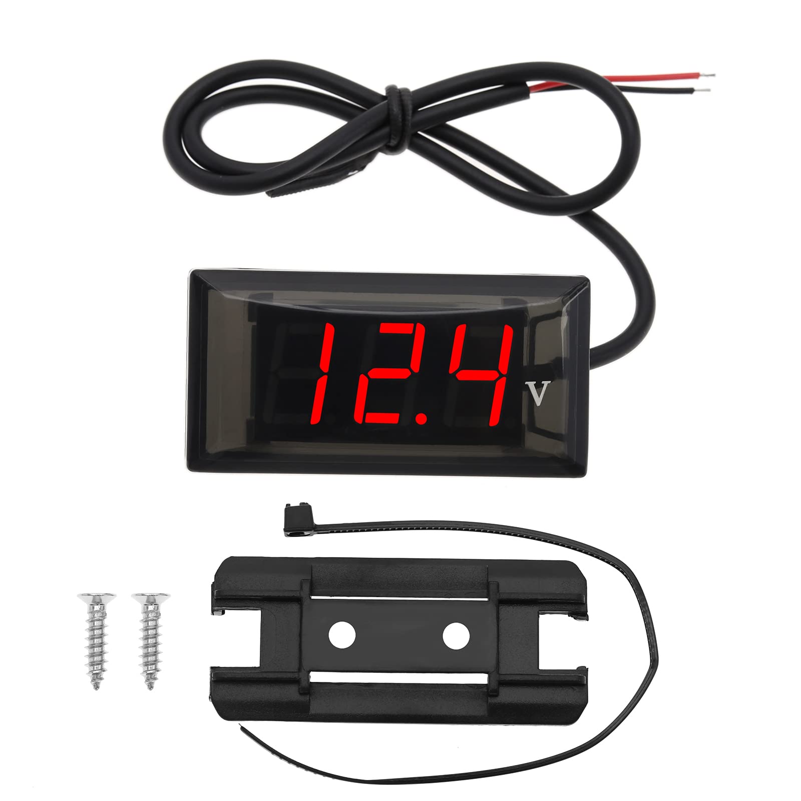 eMagTech DC 12V LED Digitalanzeige Modifiziertes Voltmeter Motorrad Voltmeter Mini Wasserdichtes Voltmeter Zubehör für Auto Motorrad Fahrrad Rot eMagTech DC 12V LED Digitalanzeige Modifiziertes Voltmeter Motorrad Voltmeter Mini Wasserdichtes Voltmeter Zubehör für Auto Motorrad Fahrrad Rot von eMagTech