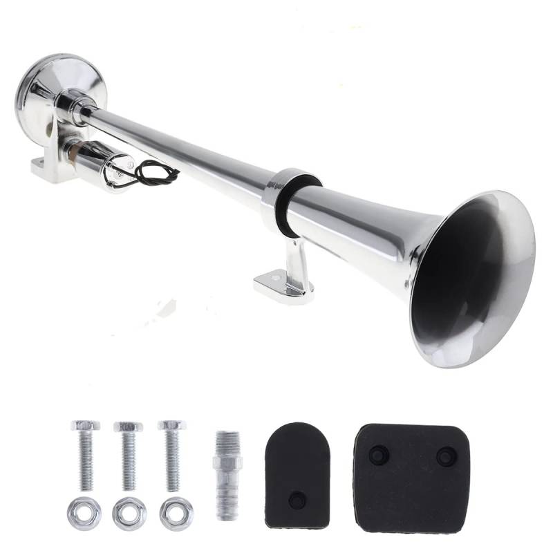 ePathChina 44CM/17 Zoll Super lauter 12 V / 24 V Super lautes Einzeltrompete Lufthupe für LKW Boot Zug von ePathChina